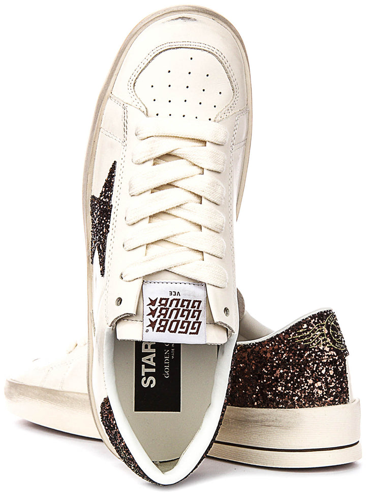 Golden Goose Stardan In White Brown For Women