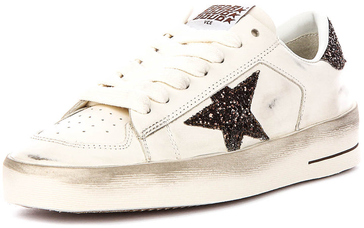 Golden Goose Stardan In White Brown For Women
