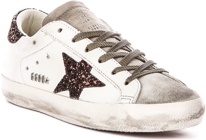 Golden Goose Super Star In White Brown For Women
