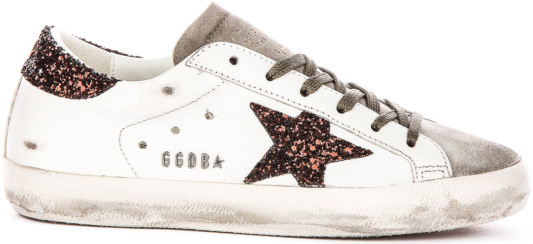 Golden Goose Super Star In White Brown For Women