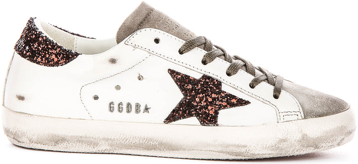 Golden Goose Super Star In White Brown For Women
