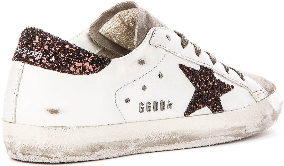 Golden Goose Super Star In White Brown For Women