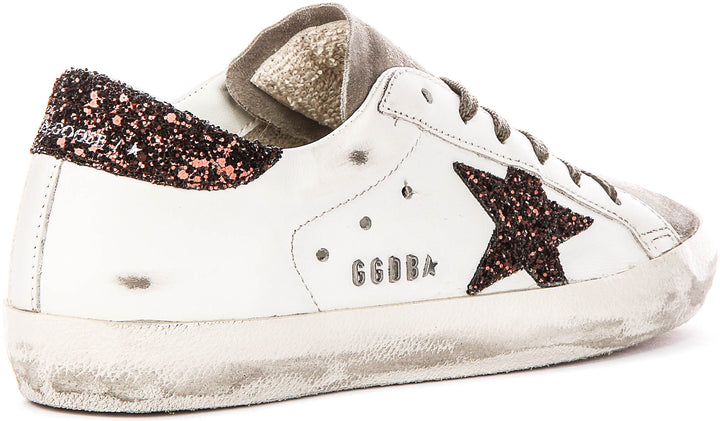 Golden Goose Super Star In White Brown For Women