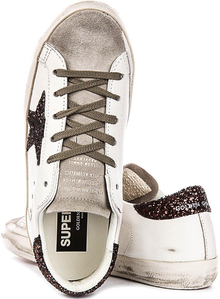 Golden Goose Super Star In White Brown For Women