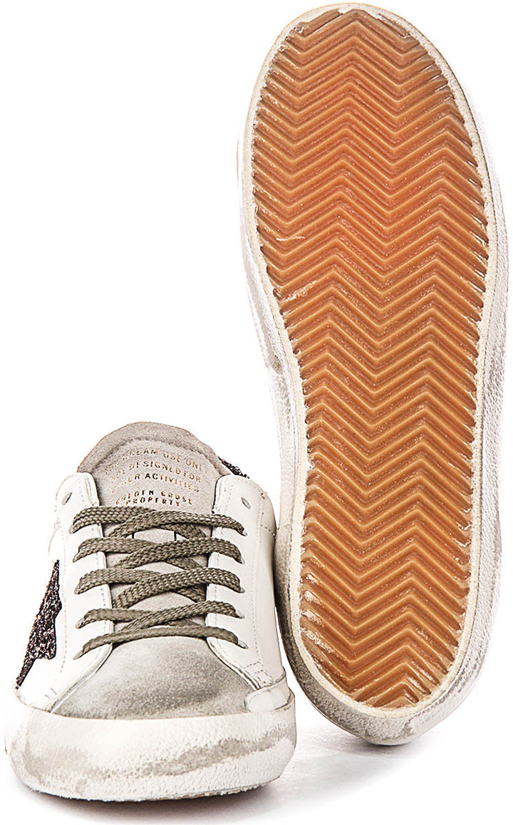 Golden Goose Super Star In White Brown For Women