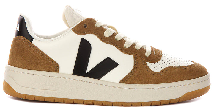 Veja V10 Prime Leather In White Brown For Women