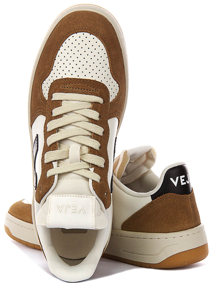 Veja V10 Prime Leather In White Brown For Women