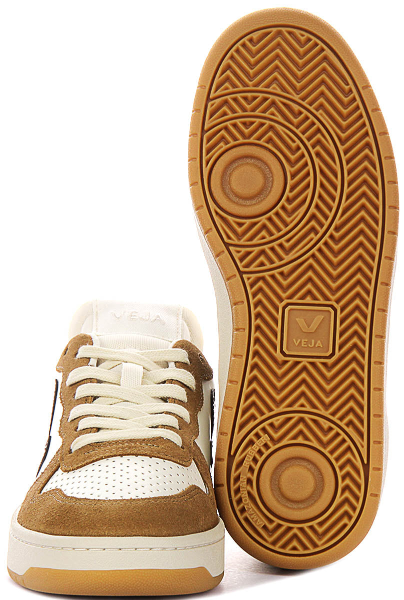 Veja V10 Prime Leather In White Brown For Women