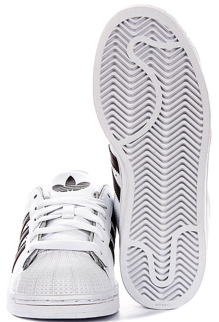 Adidas Superstar Ii J In White Brown For Youth