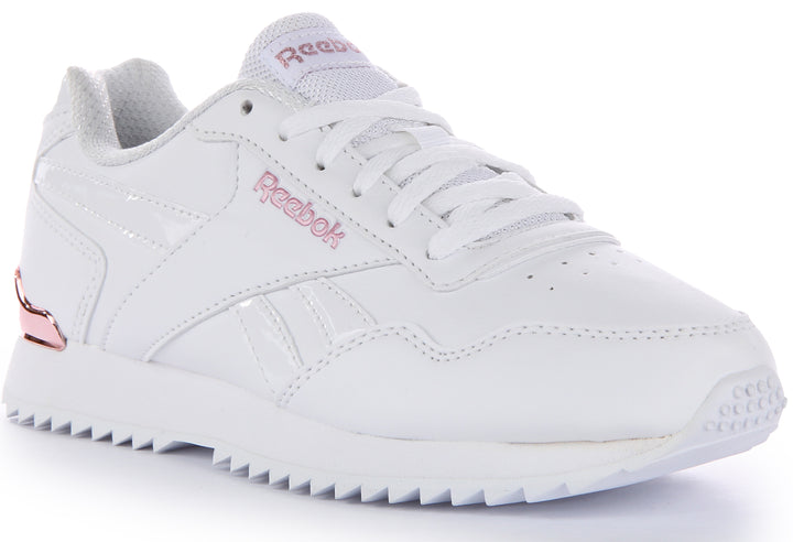 Reebok Royal Glide Ripple Clip Frauen Schnürung Synthetik Turnschuhe Weiß Gold