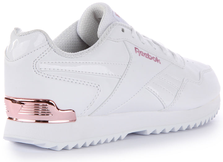 Reebok Royal Glide Ripple Clip Frauen Schnürung Synthetik Turnschuhe Weiß Gold