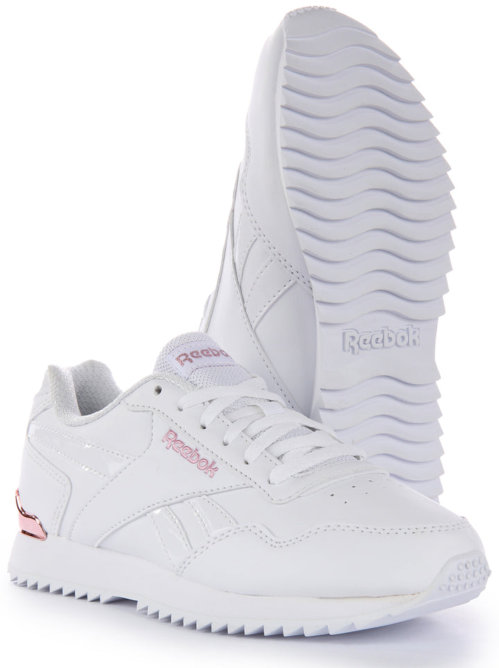 Reebok Royal Glide Ripple Clip Frauen Schnürung Synthetik Turnschuhe Weiß Gold