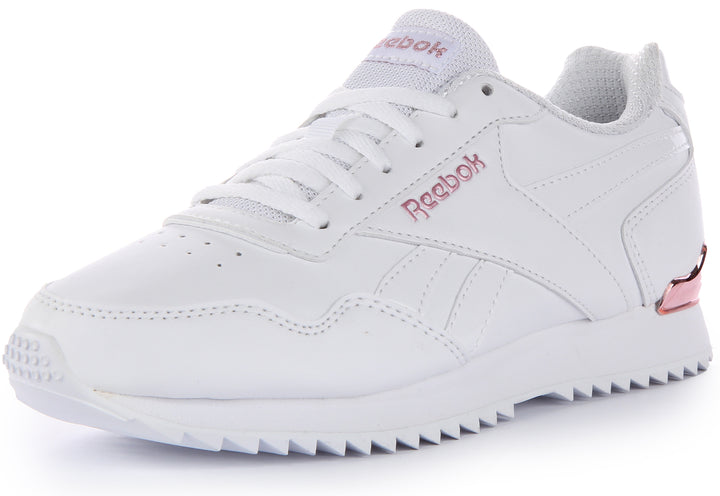 Reebok Royal Glide Ripple Clip Frauen Schnürung Synthetik Turnschuhe Weiß Gold