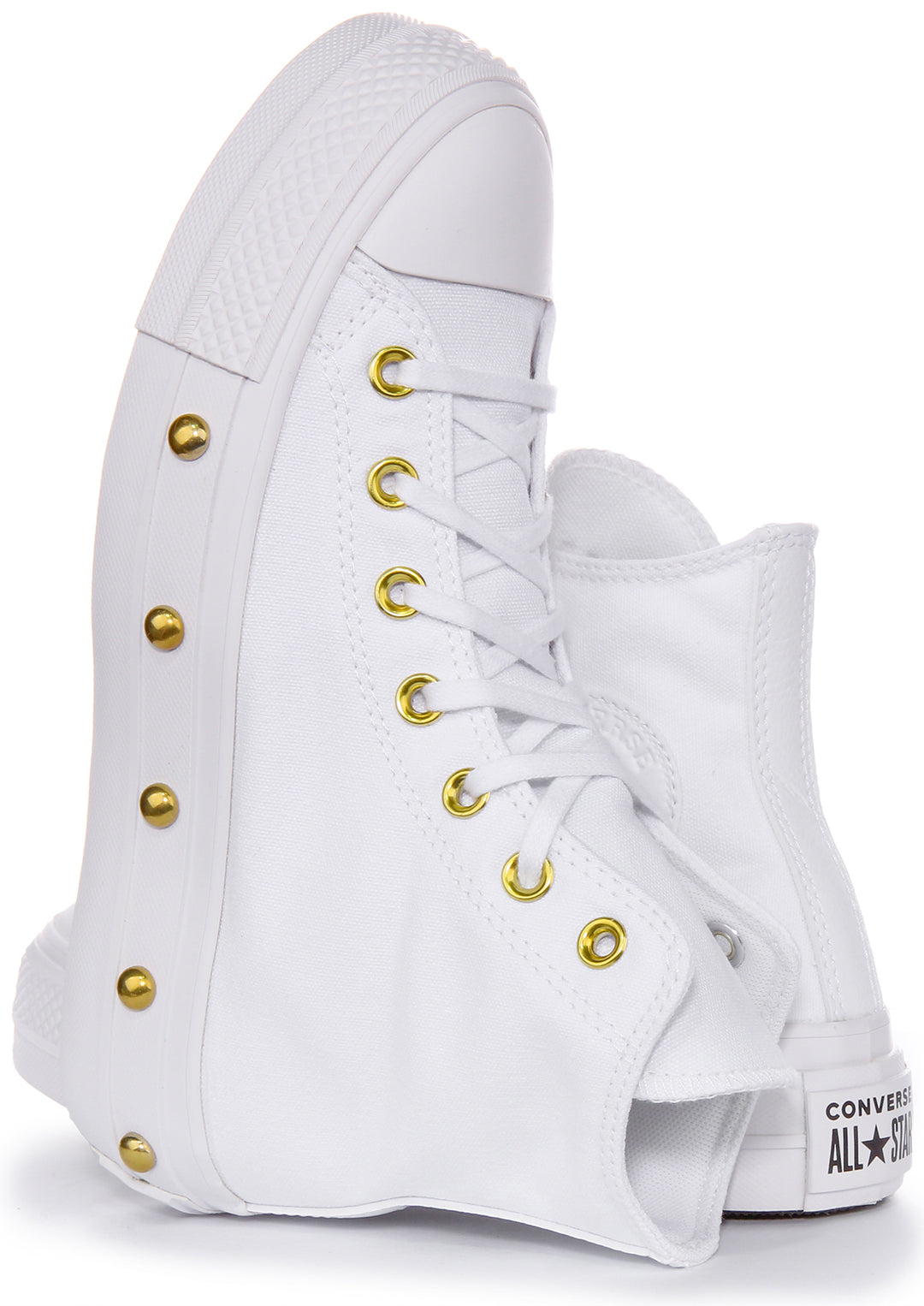 Converse All Star Lift A06787C In White Gold Studds