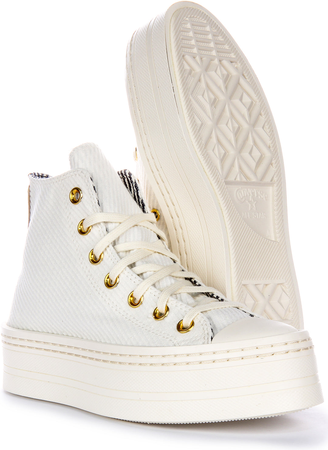 Converse A07204C Modern Lift High Top en oro blanco para mujeres
