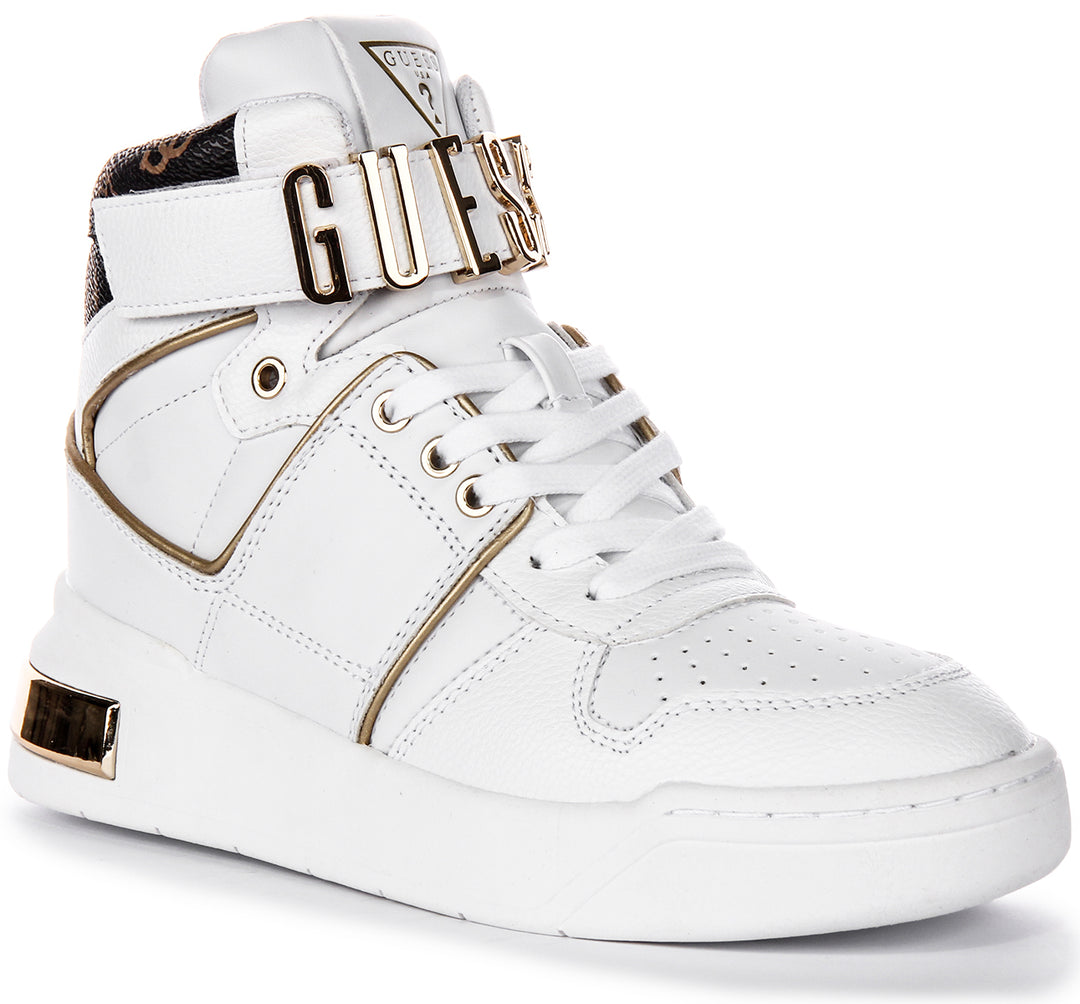 Guess Flpcr3Fal12 Corten In White Gold For Women High Top
