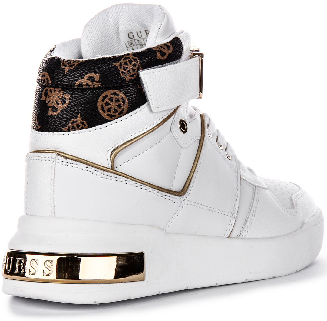 Guess Corten Hi In White Gold For Women