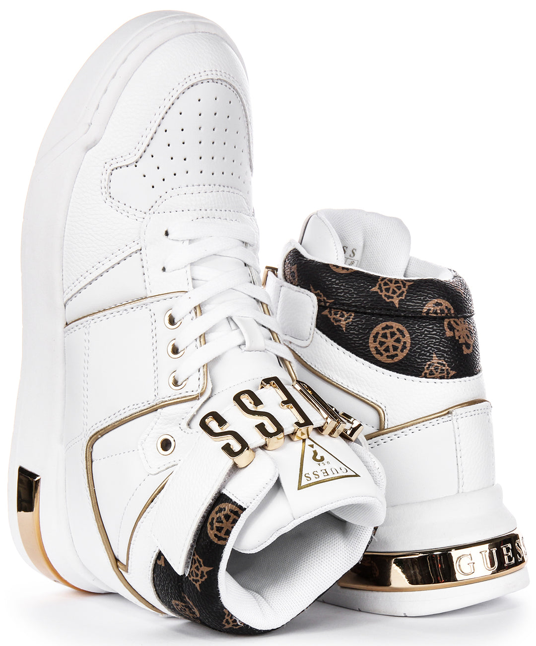 Guess Sneakers White And Gold Sneakers Women's Guess Women's