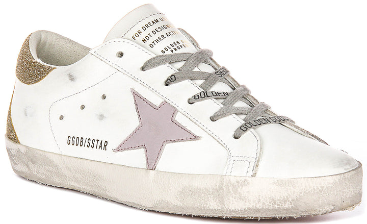 Golden Goose SUPER-STAR In White Gold for Women