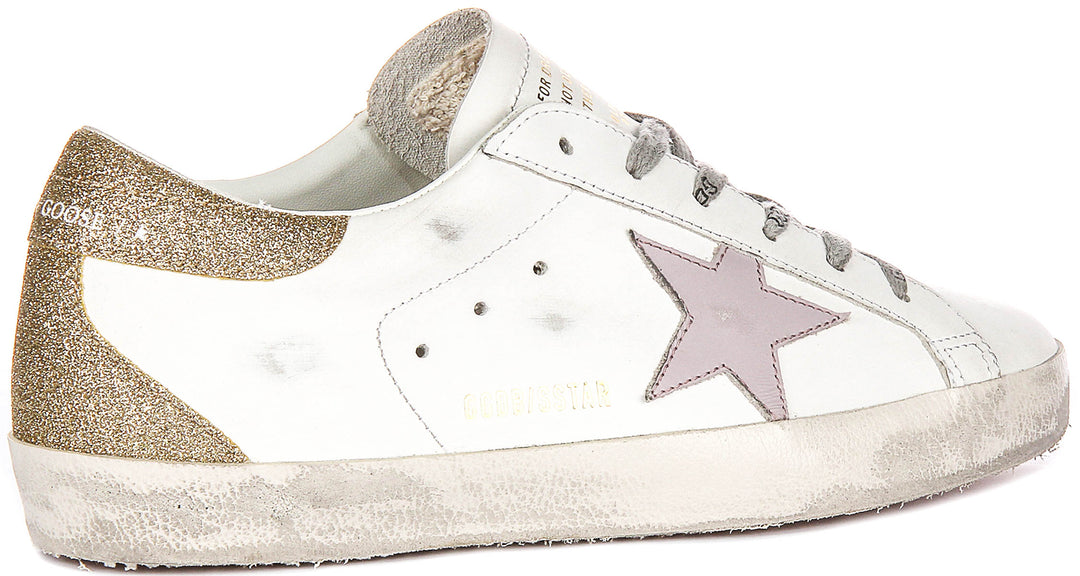 Golden Goose SUPER-STAR In White Gold for Women