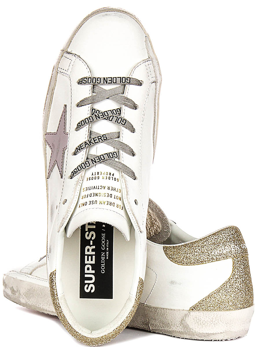 Golden Goose SUPER-STAR In White Gold for Women