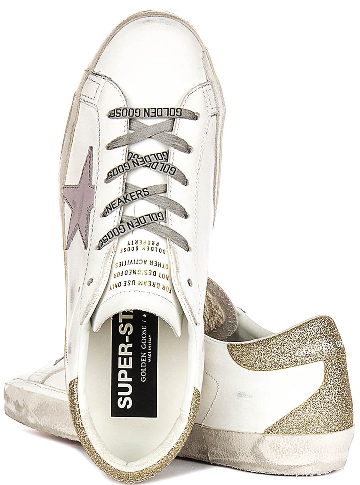 Golden Goose SUPER-STAR In White Gold for Women