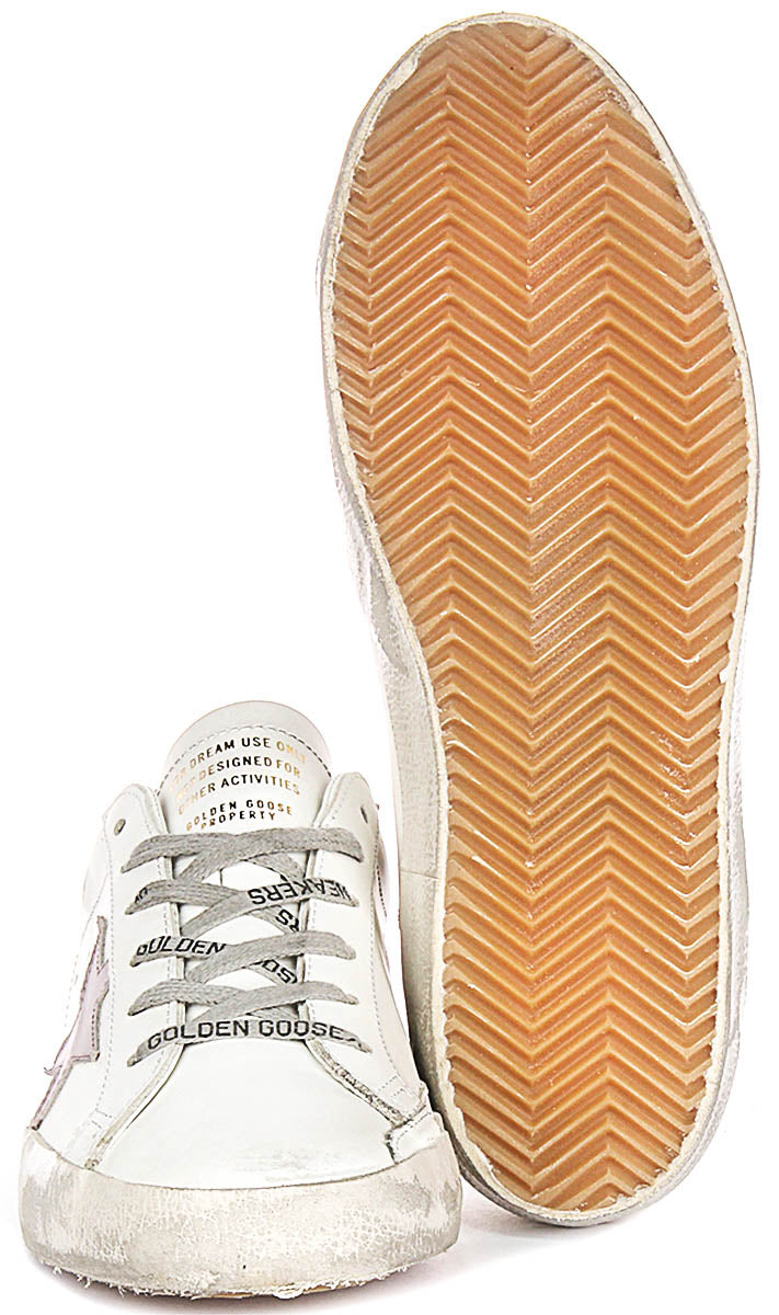 Golden Goose SUPER-STAR In White Gold for Women