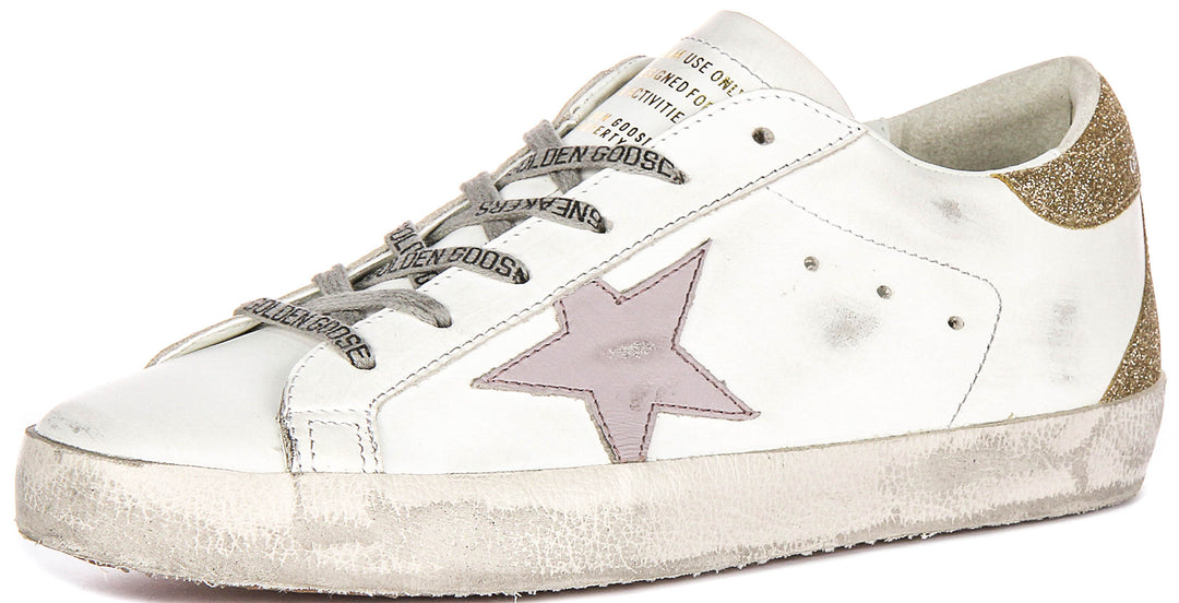 Golden Goose SUPER-STAR In White Gold for Women