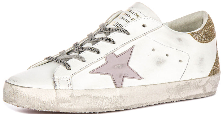Golden Goose SUPER-STAR In White Gold for Women