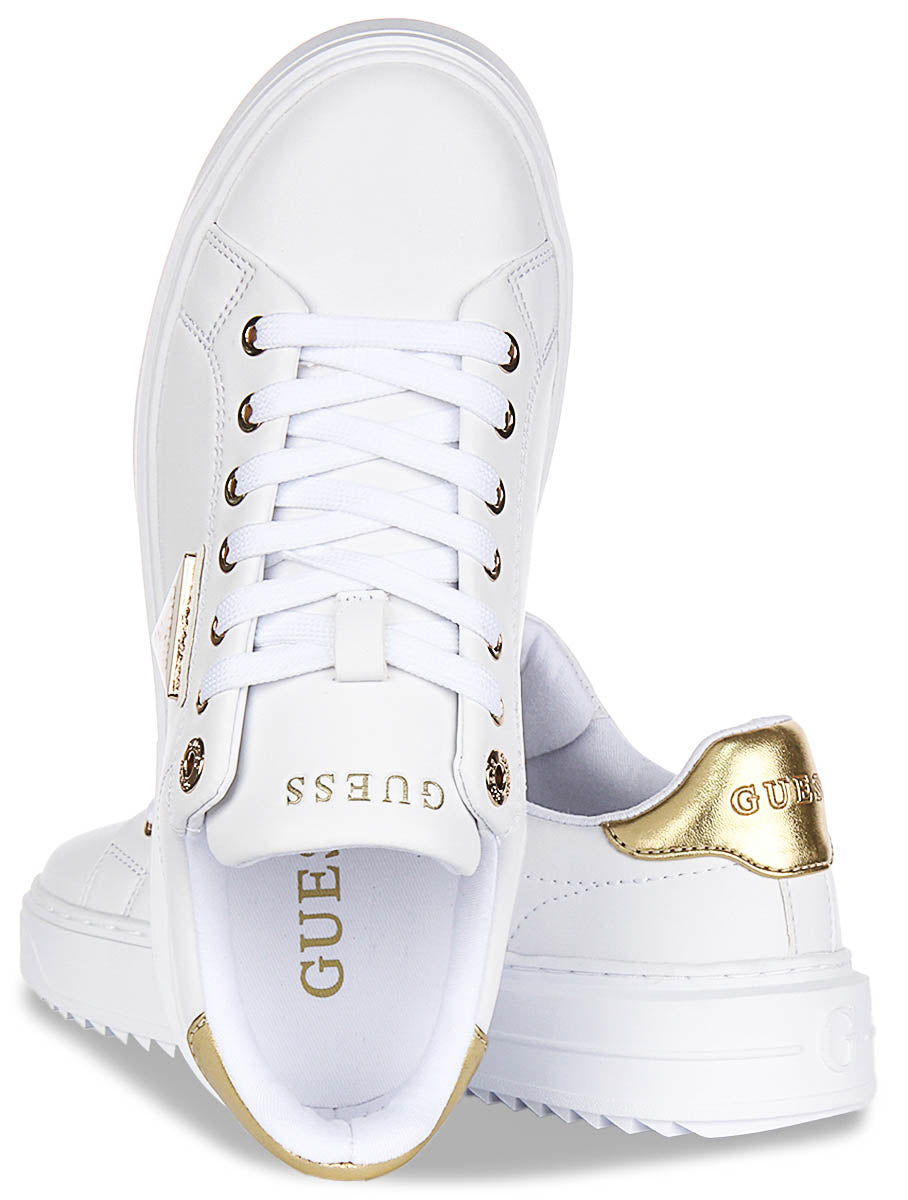 Guess Denisa Sneaker In White Gold for Women