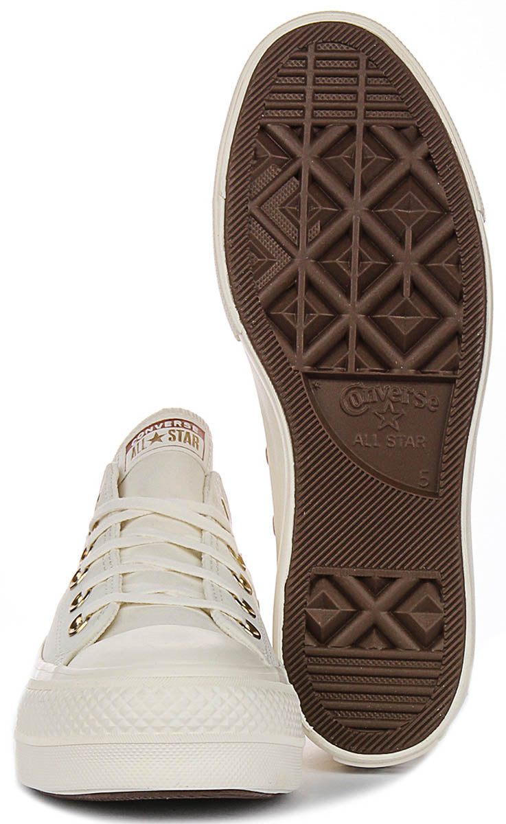 Converse Chuck Taylor All Star Lift Low A11866C In White Gold Buckles