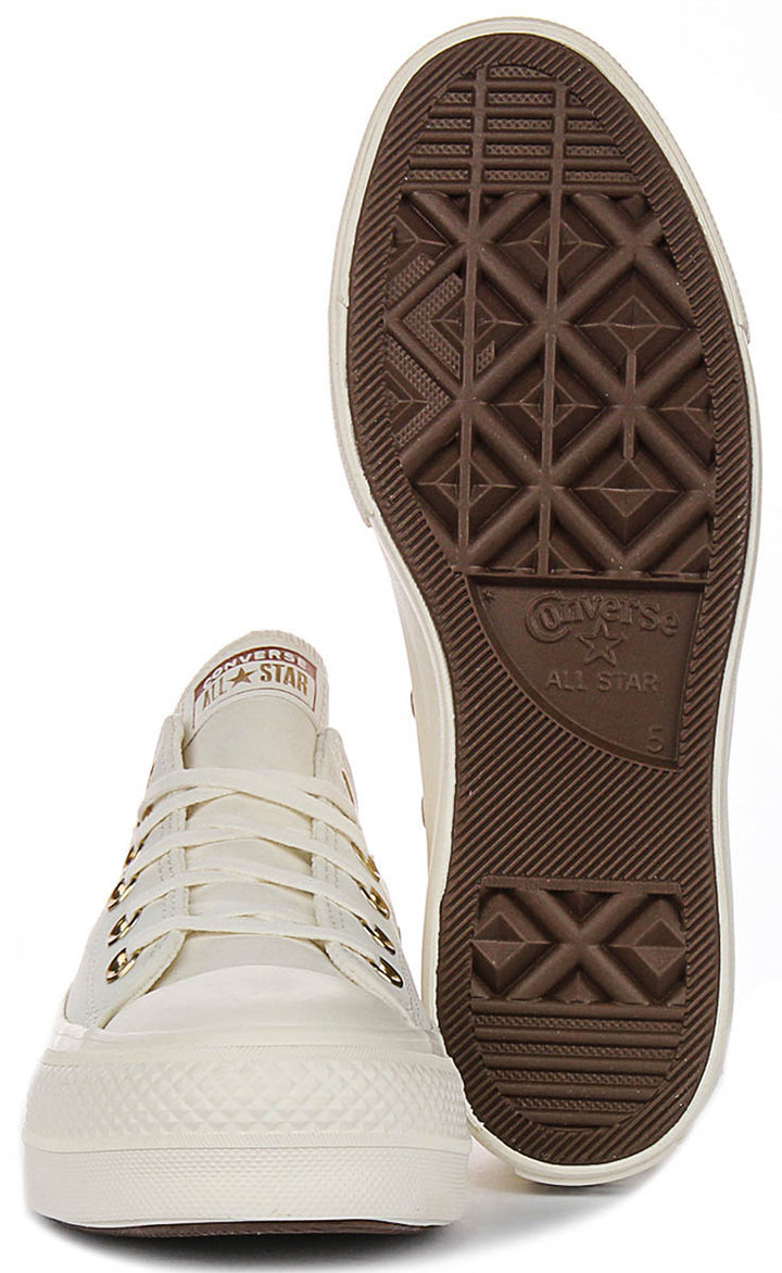 Converse Chuck Taylor All Star Lift Low A11866C In White Gold Buckles