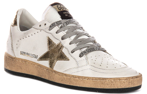 Golden Goose Ball Star In White Gold For Women