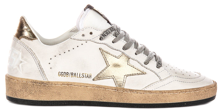 Golden Goose Ball Star In White Gold For Women