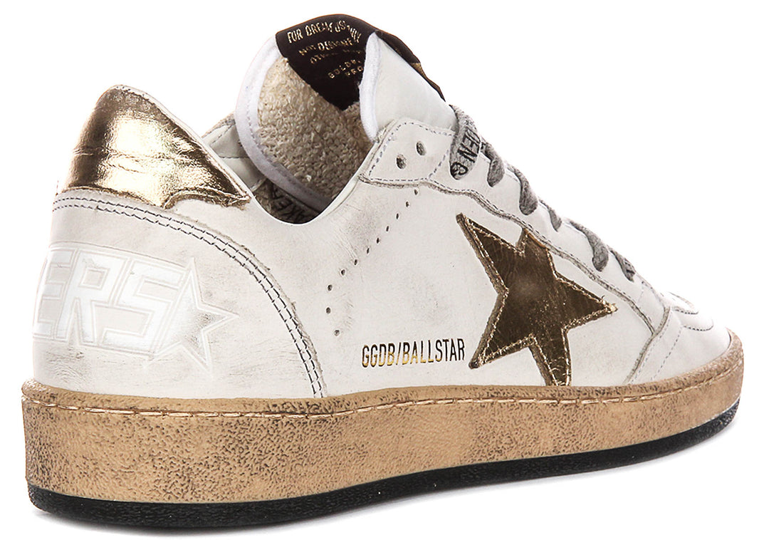 Golden Goose Ball Star In White Gold For Women