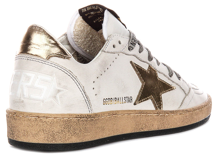 Golden Goose Ball Star In White Gold For Women