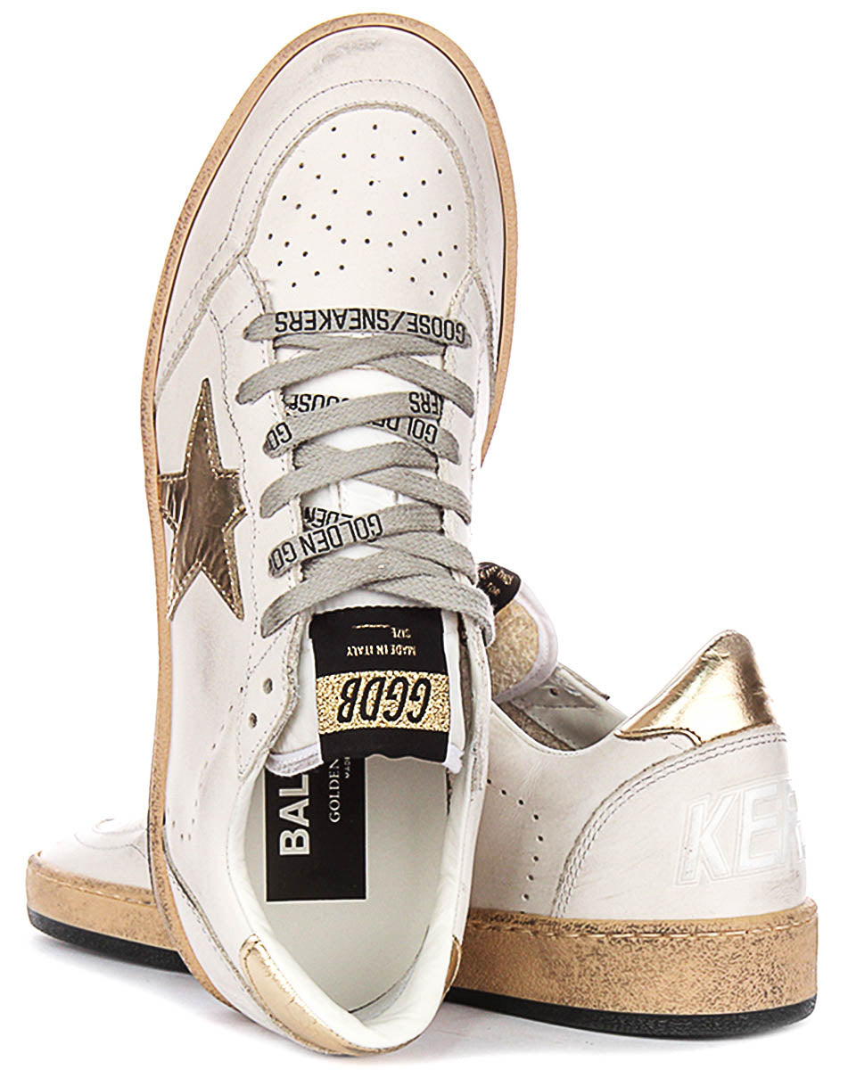 Golden Goose Ball Star In White Gold For Women