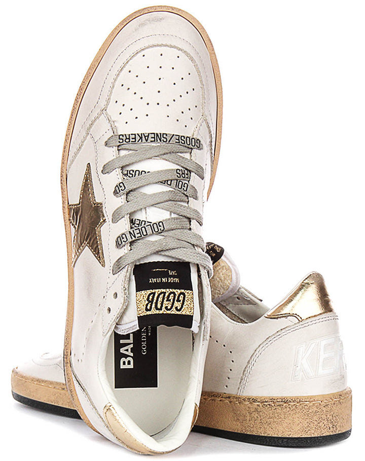 Golden Goose Ball Star In White Gold For Women