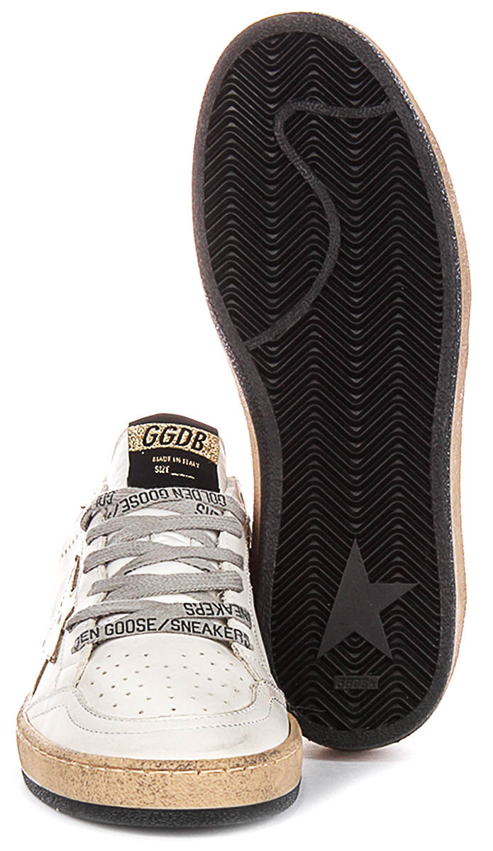 Golden Goose Ball Star In White Gold For Women