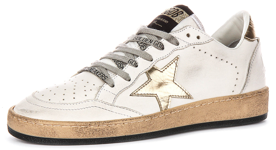Golden Goose Ball Star In White Gold For Women
