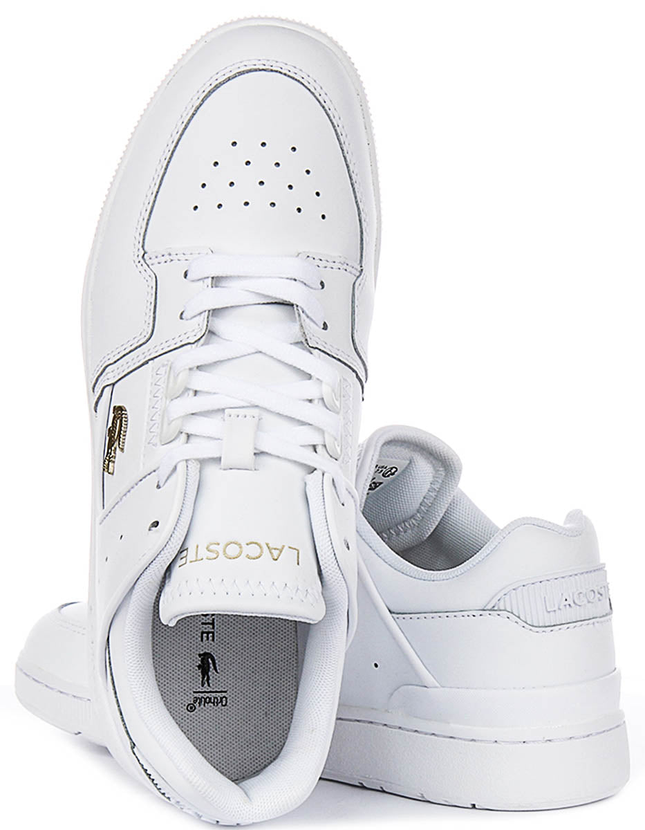 Lacoste Court Cage In White Gold For Women