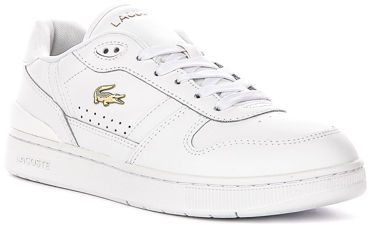 Lacoste T Clip Set In White Gold For Women | Lace Up Trainers