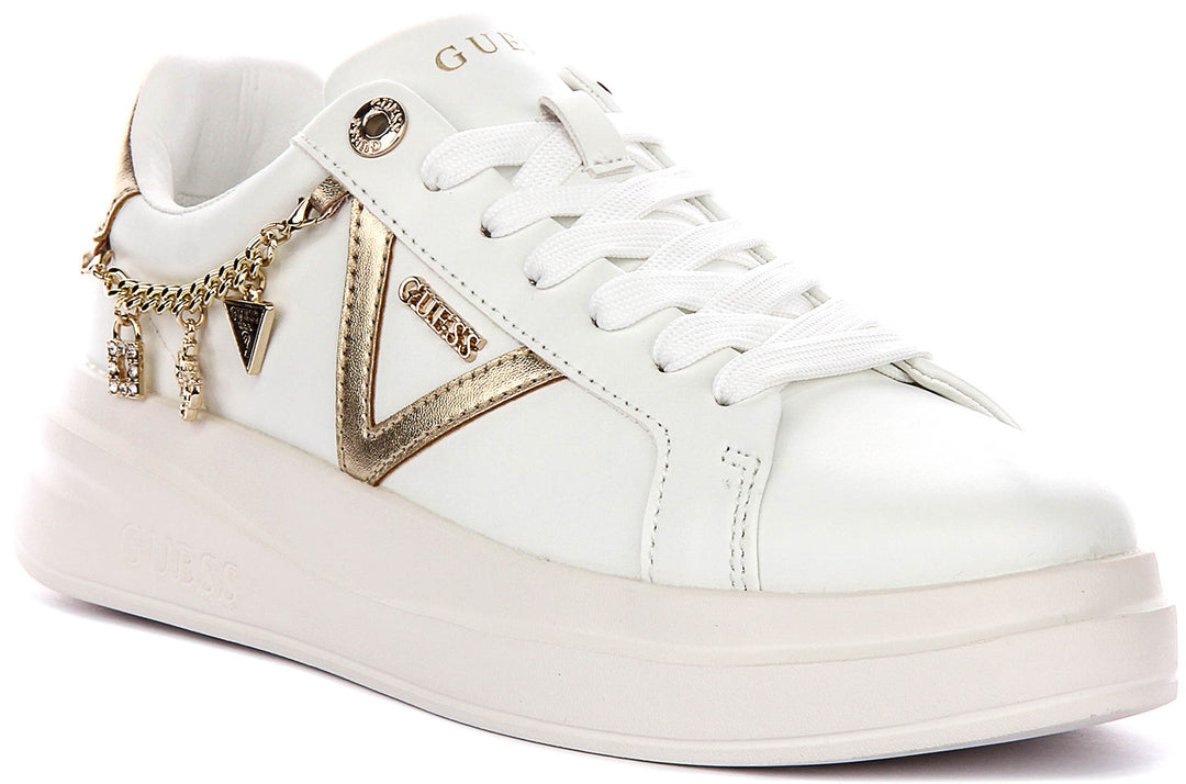 Guess Ebetts In White Gold For Women Sneaker
