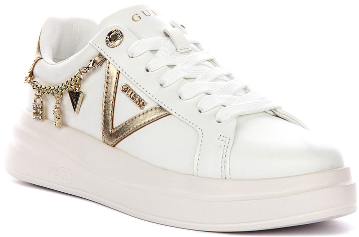 Guess Ebetts In White Gold For Women Sneaker