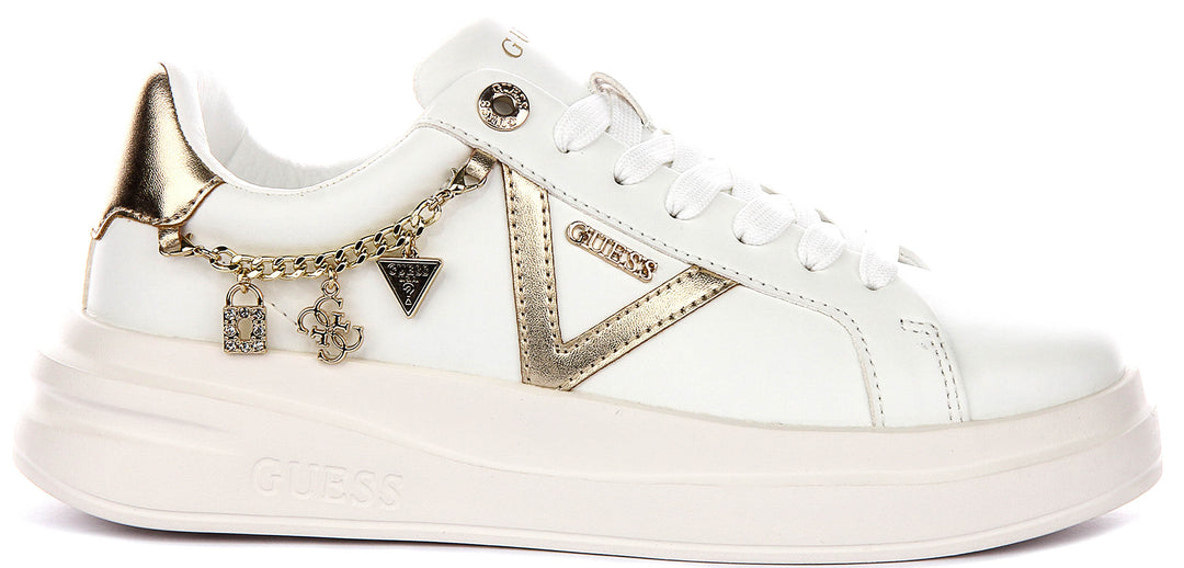 Guess Ebetts In White Gold For Women Sneaker