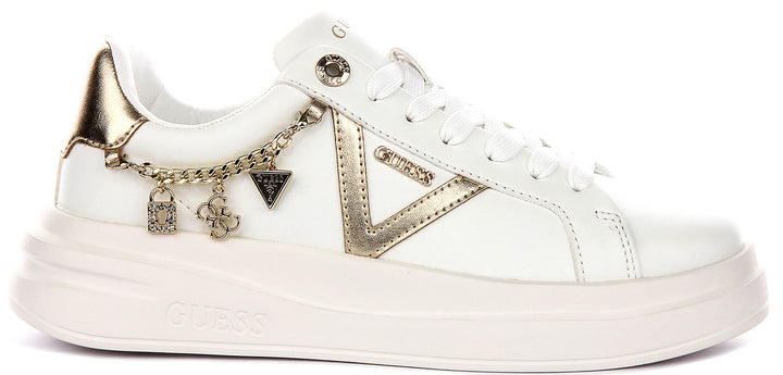 Guess Ebetts In White Gold For Women Sneaker