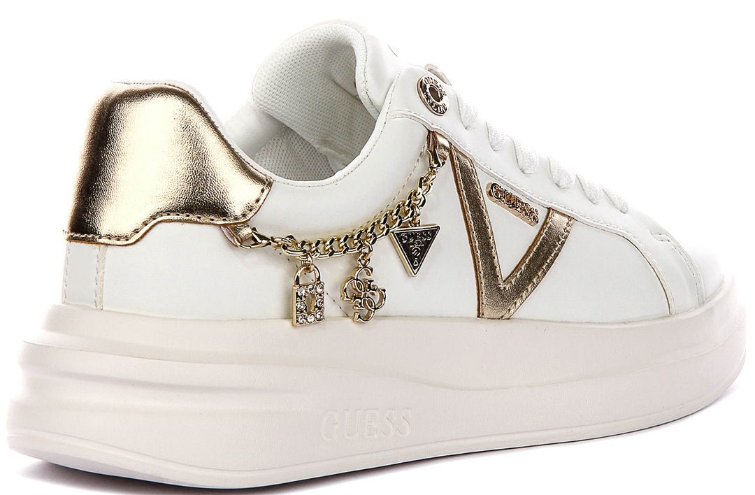 Guess Ebetts In White Gold For Women Sneaker