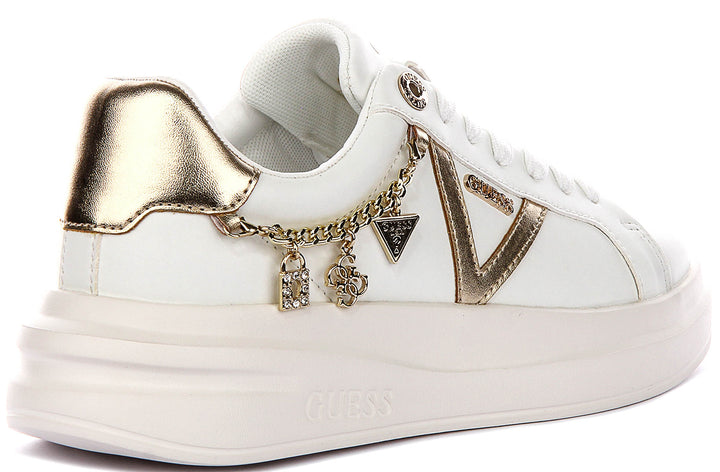 Guess Ebetts In White Gold For Women Sneaker