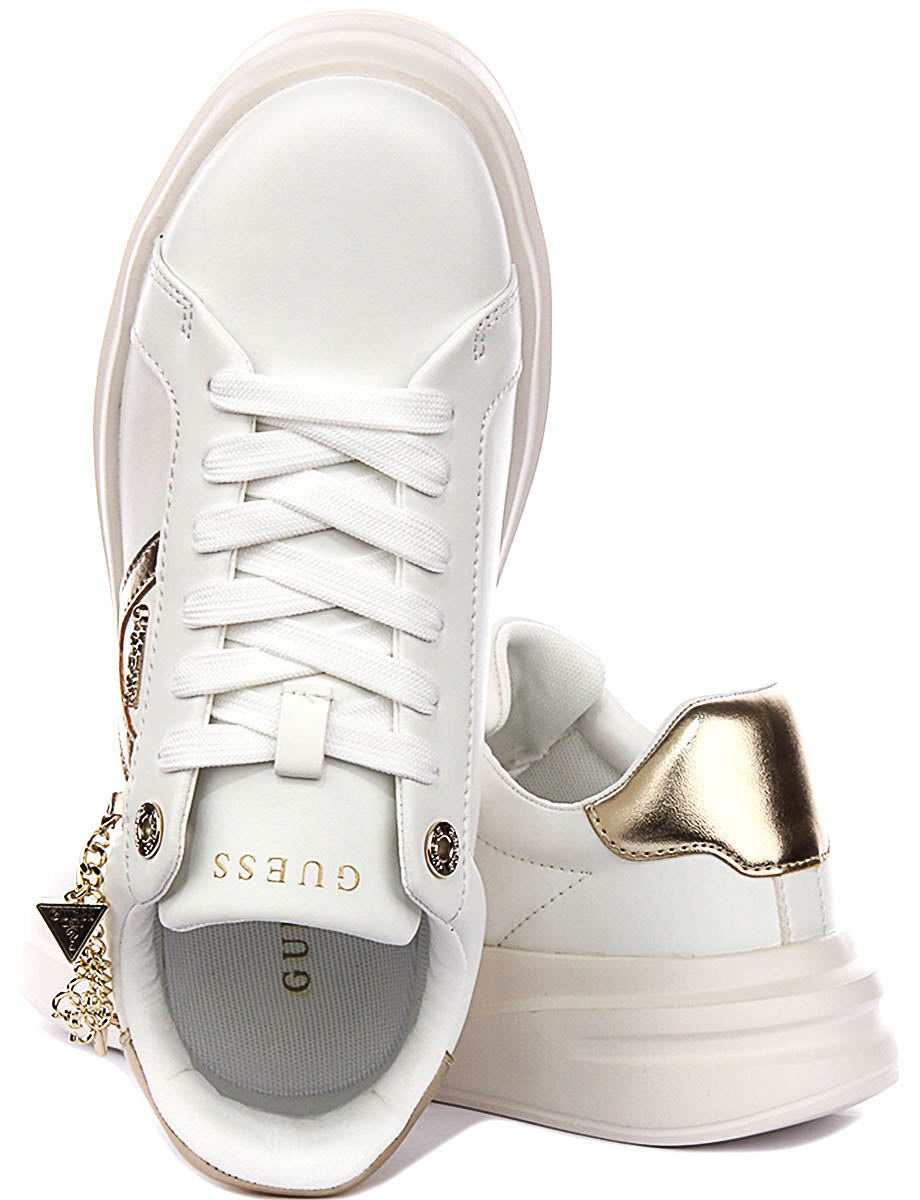 Guess Ebetts In White Gold For Women Sneaker