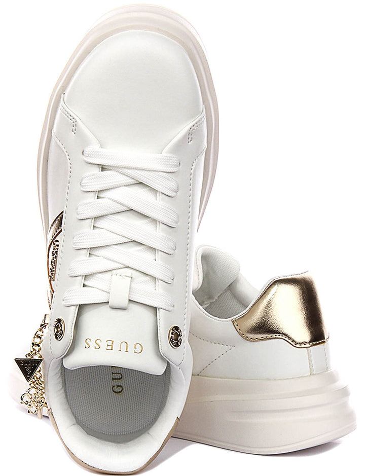Guess Ebetts In White Gold For Women Sneaker